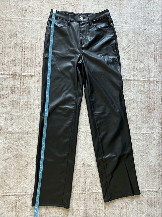 Divided Pants - Divided / H&M Black Faux Leather Straight Jeans